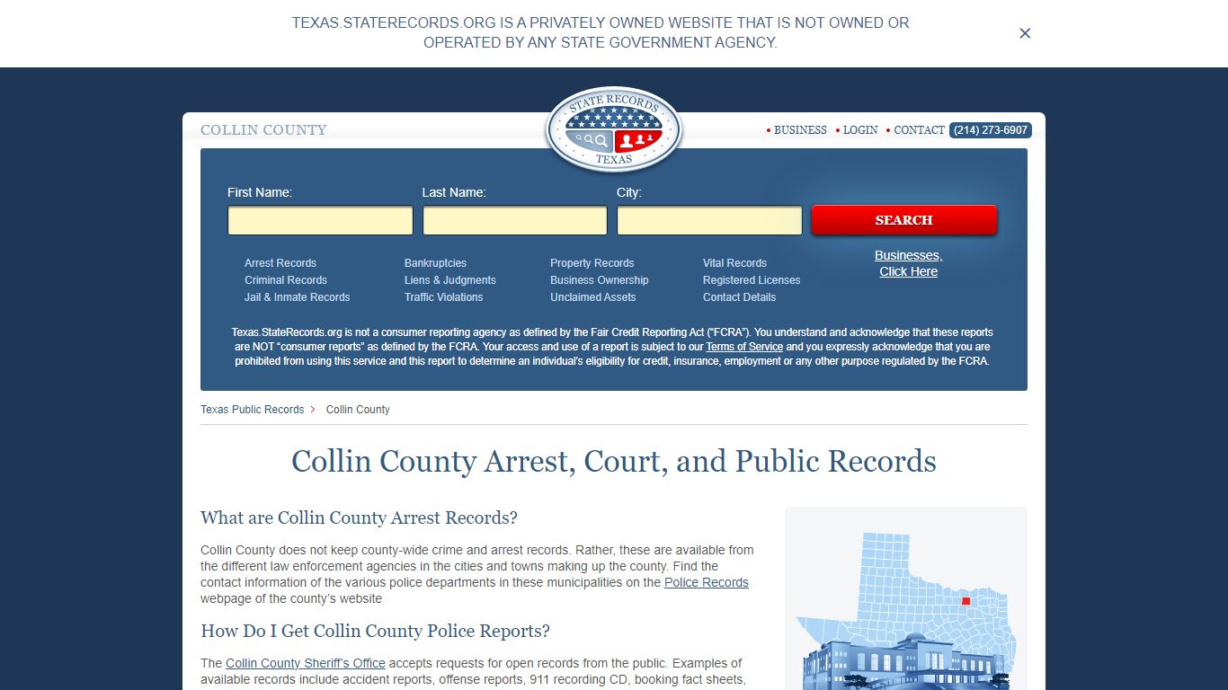 Collin County Arrest, Court, and Public Records